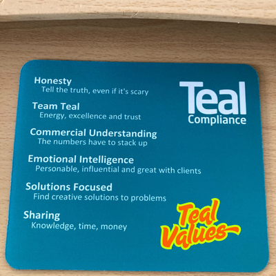 Teal Compliance values